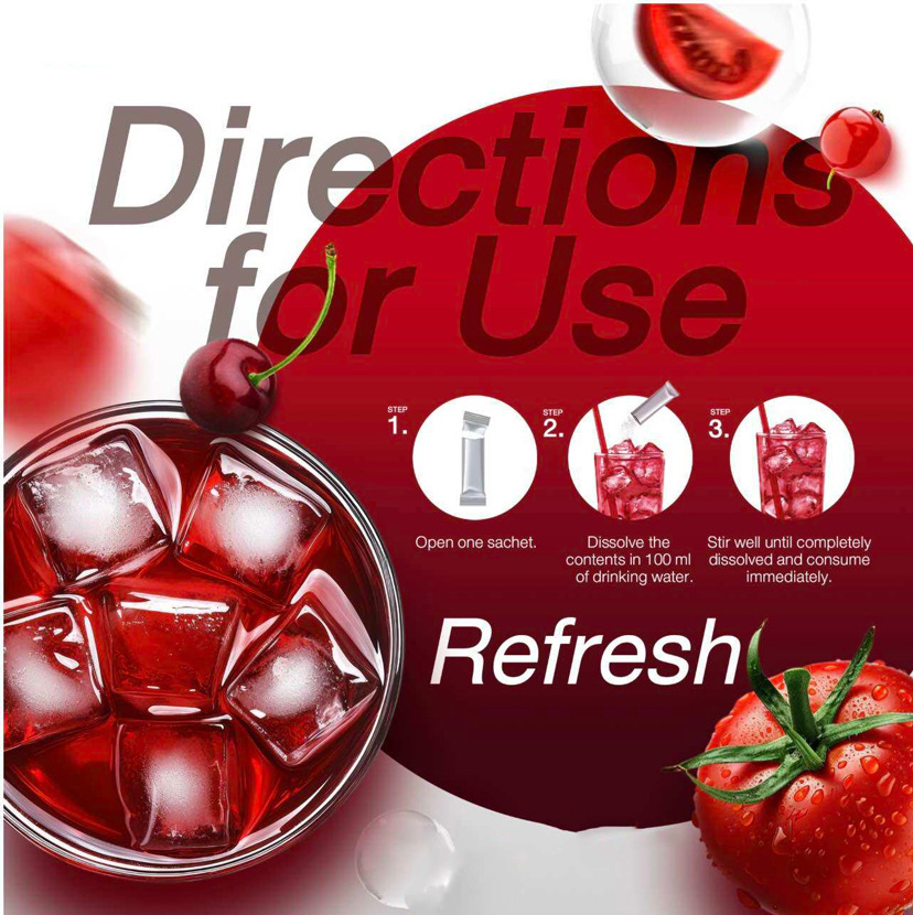 Gluta Glow Lycopene Powder 10g x 30 Sachets Sugar-Free Antioxidant Drink Mix 300g quality and texture