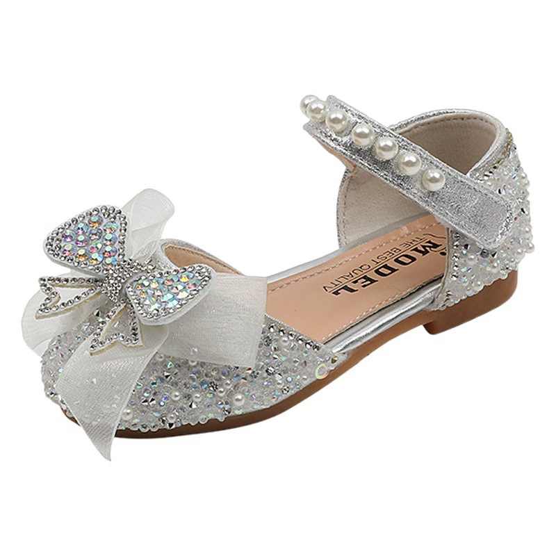 Летние детские туфли-сандалии 2025 года, новая модель, для девочек, с сеткой и бабочками, для маленьких, средних и больших детей