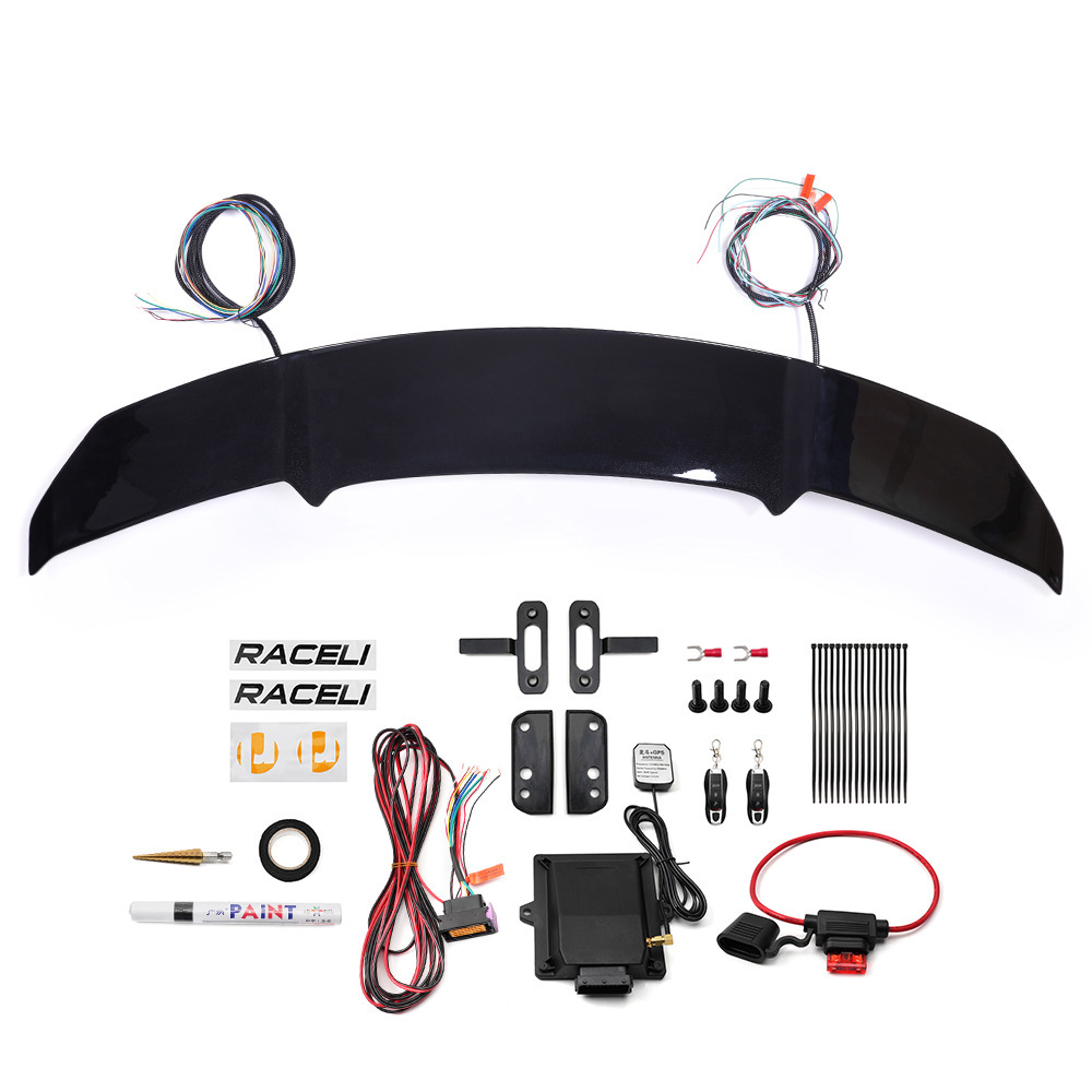 Car with speed electric lift tail carbon fiber automatic fixed wind wing sedan V spoiler car modification