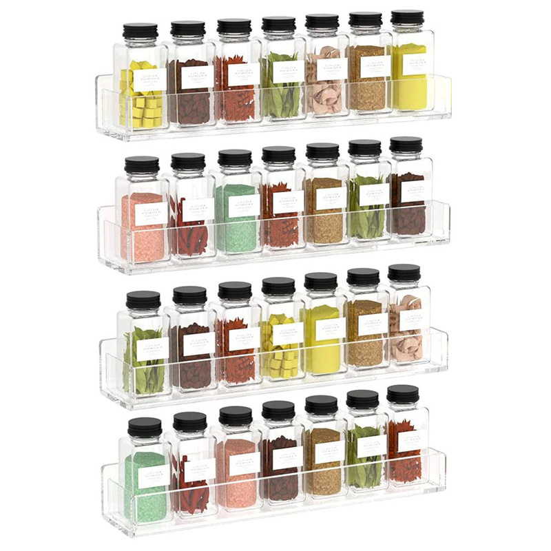 Cross-border Hot Sale Transparent Acrylic Seasoning Rack Kitchen Wall Mounted Seasoning Bottle Storage Rack Condiment Display Rack Cross-border Hot Sale Transparent Acrylic Seasoning Rack Kitchen Wall Mounted Seasoning Bottle Storage Rack Condiment Display Rack