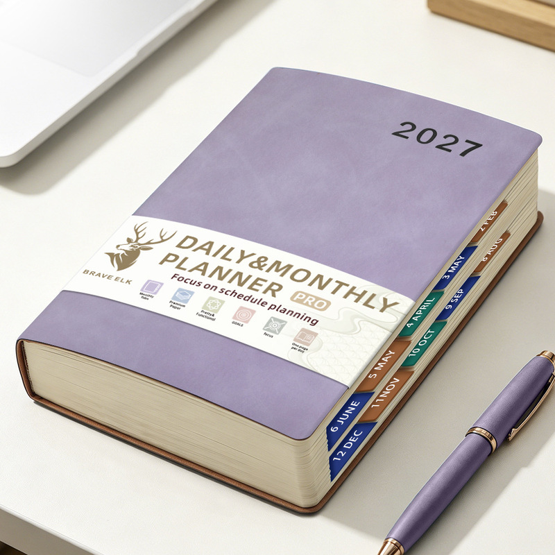 Amazon Cross-Border 2027 English Version Daily Planner, One Page Per Day, Self-Discipline Check-In Calendar, Customizable