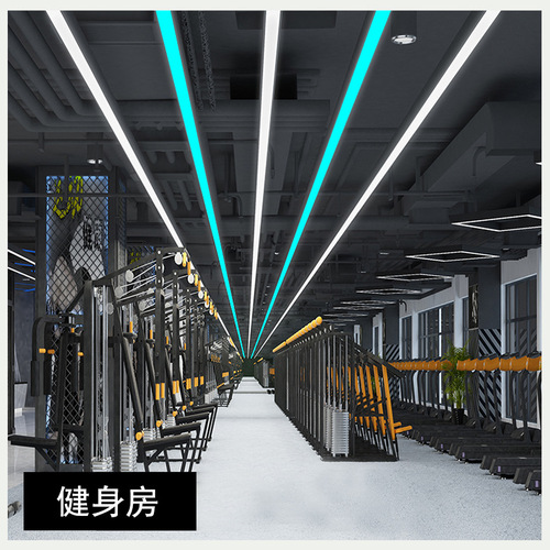 Billiard hall table tennis room atmosphere chandelier gym style seamless splicing LED long bar office lighting fixtures