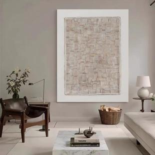 M.S Pure Hand-Painted Oil Painting Abstract Modern Normcore Living Room Bedroom Scandinavian Destitute Wabi-Sabi Style Art Texture Hanging Painting