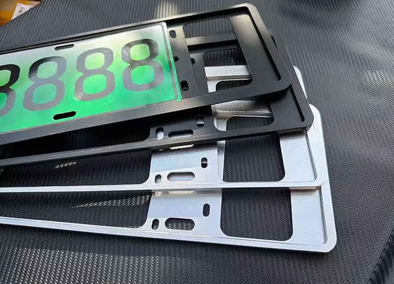 License Plate Frame, License Plate Holder, Car License Plate Frame, License Plate Cover, Carbon Fiber Pattern License Plate Protection Frame, New Energy