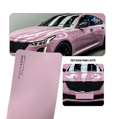 AXXPEL Automotive PET Color Change Film, Specialized for Whole Vehicle Application, Extended Application, Car Body Protection Film, Oolong Milk Tea Pink