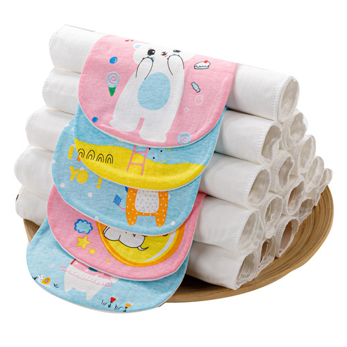 Sunshine Chrysanthemum Factory baby off-white gauze cotton children's sweat absorbent towel four or six layers large, medium and small size baby sweat pad sling