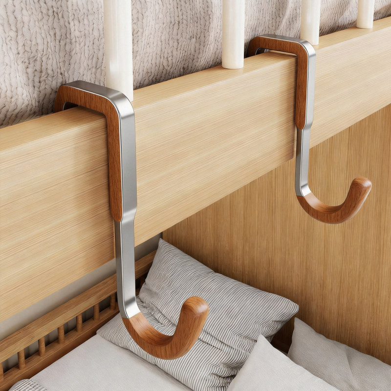 Dormitory Bedside Hook, Dormitory Keychain Hanger, Wall-Mounted Coat Rack, Clothes and Scarf Storage Rack, No Drilling Required