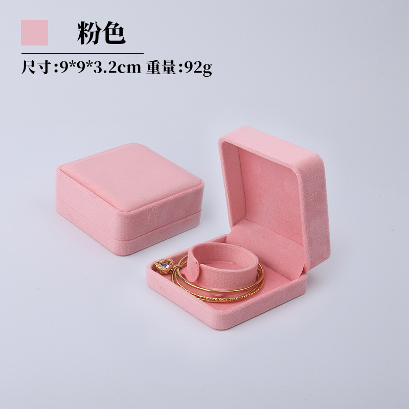 Caja de joyería de terciopelo de alta gama, caja de embalaje de terciopelo para anillos, pulseras, pendientes, cadenas largas, caja de regalo para joyería