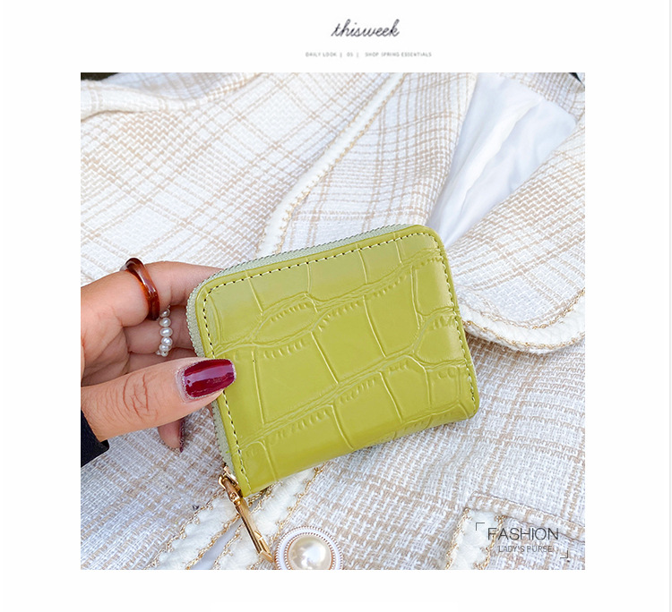 2024 New Women's Leisure Multi Card Bag Mini Crocodile Pattern Wallet Multi functional Small Wallet_voghion.com