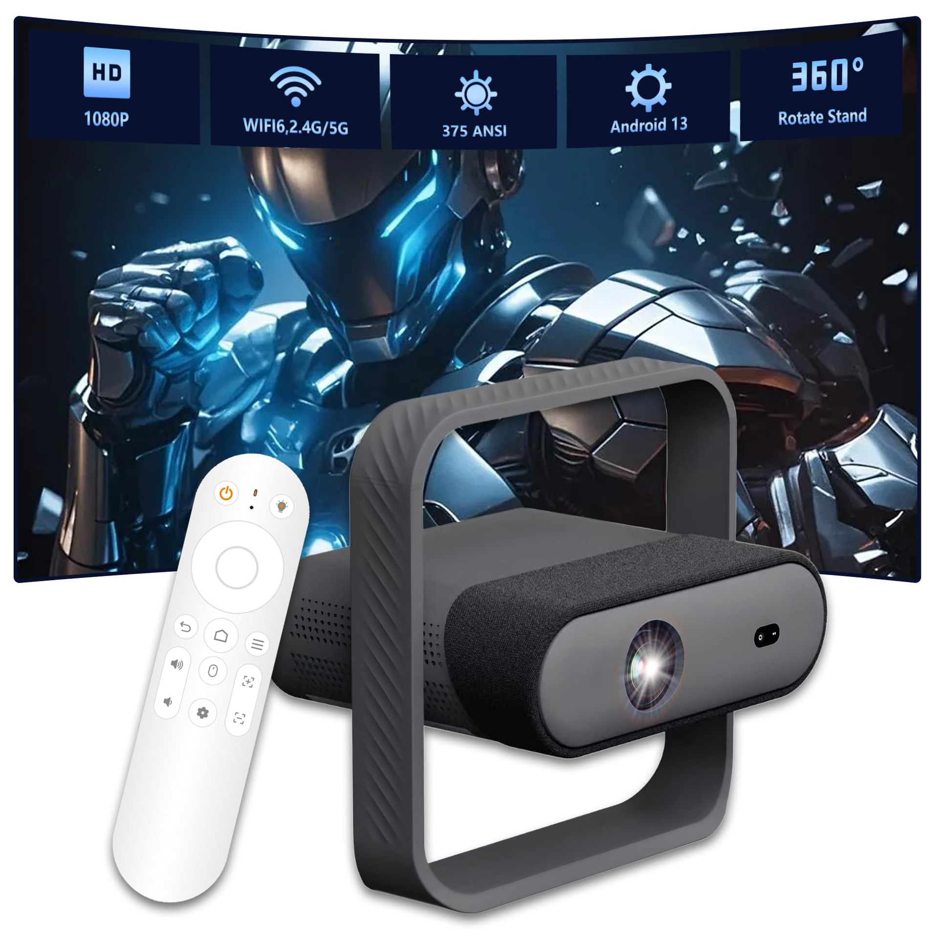 The NSL03 mini projector supports 2.4G/5G Wi-Fi 6.