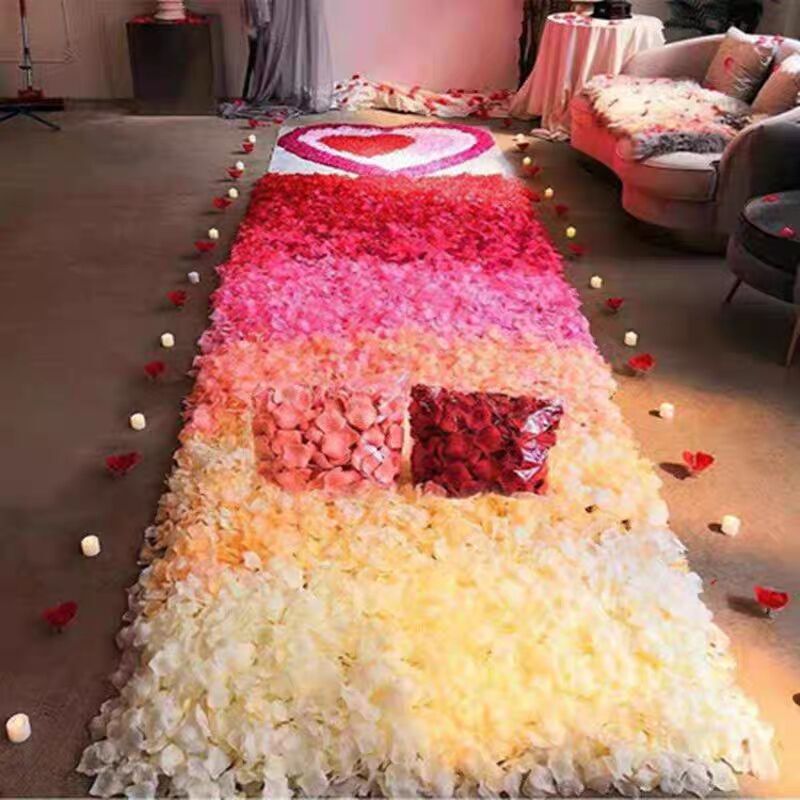 摩擦のないバラの偽の花びら、結婚式の告白の装飾、手振り花のプロポーズ、花びらの雨、結婚式の部屋の装飾用品|undefined