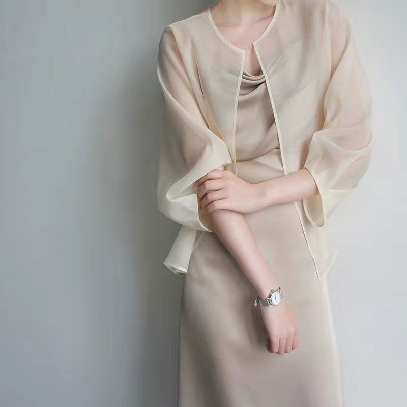 Obeaji Cardigan Women's Thin Small Shawl Summer Sling Skirt Coat Chiffon Top