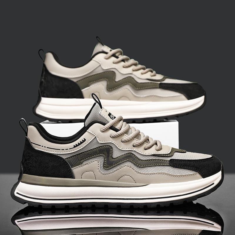 Zapatos de hombre Forrest Gump de estilo explosivo en vivo 2025 Four Seasons Trend Zapatos casuales de moda transpirables de malla de suela gruesa Calzado deportivo de todo fósforo