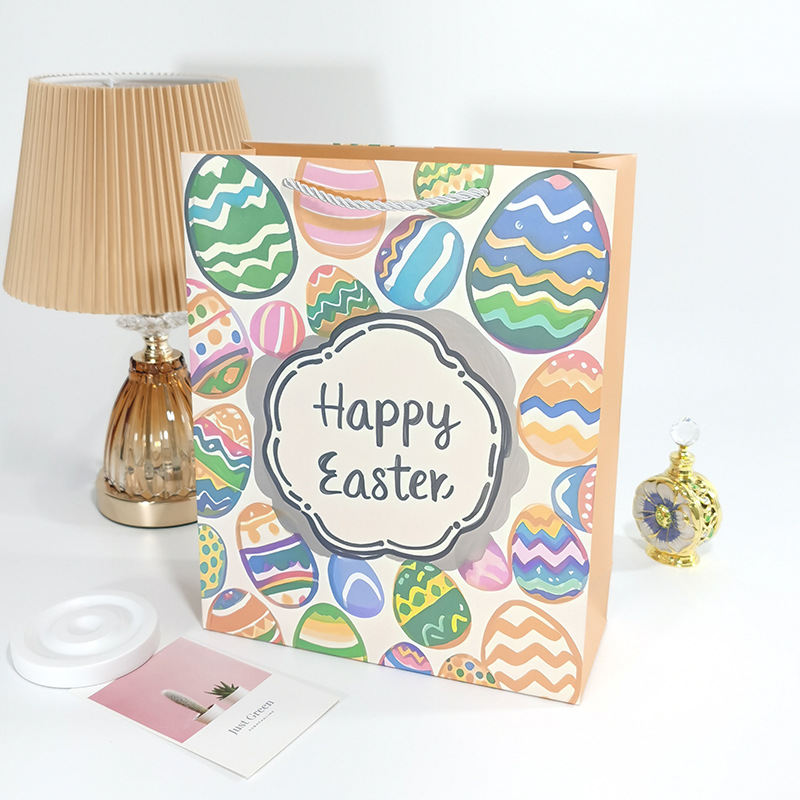 부활절 귀여운 달걀, 흰색 판지, 작은 크기(단일) 18*10*23cm