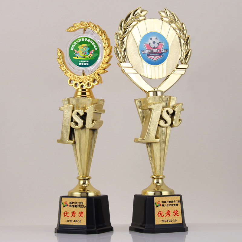 Nuevos trofeos de plástico de la reunión deportiva de reconocimiento del trofeo del empleado sobresaliente, trofeo creativo, trofeo de trigo, trofeo digital