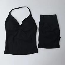 P 76500 Seams Halter Top Shorts Set ������װ ŷ���羳