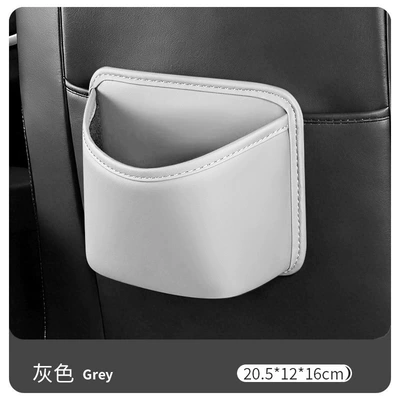 drink storage bag, Car cup holder/beverage holder - leather-cup-holder-gray-large-size