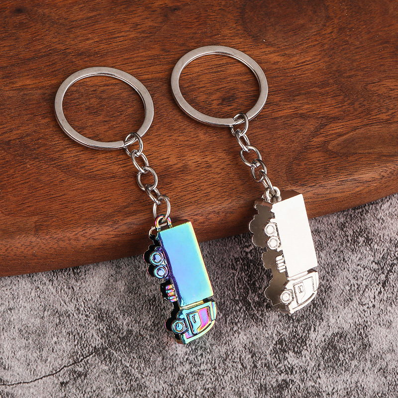 Creative Gift 3D three-dimensional truck truck metal keychain car advertising waist hanging key ring chain ring pendant