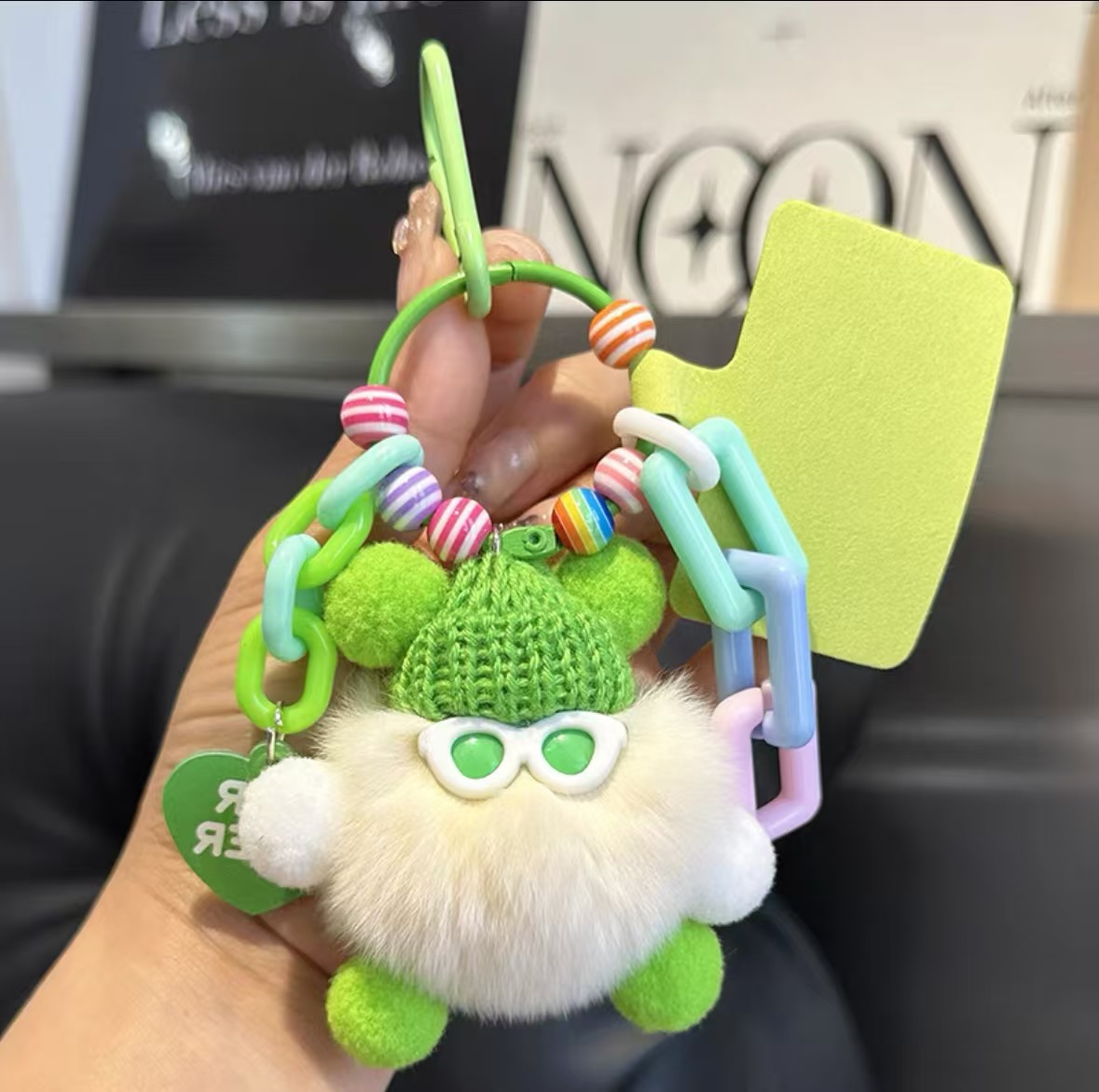 Muñeca monstruo de briquetas de dopamina colgante llavero de bricolaje lindo bolso de muñeca de felpa mochila colgante de teléfono móvil