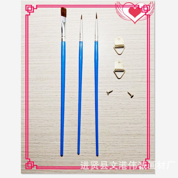 アクリル絵筆 水彩絵具 水彩ペン 油絵筆セット ナイロン毛絵筆 3本セット 金属製ハンドペイント付き|undefined