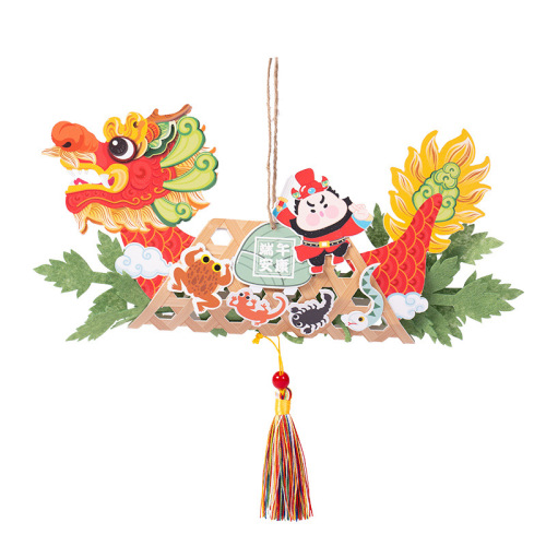 Easter gift intangible cultural heritage handmade DIY dragon boat non-woven mugwort hanging decoration children's craft kit kindergarten
