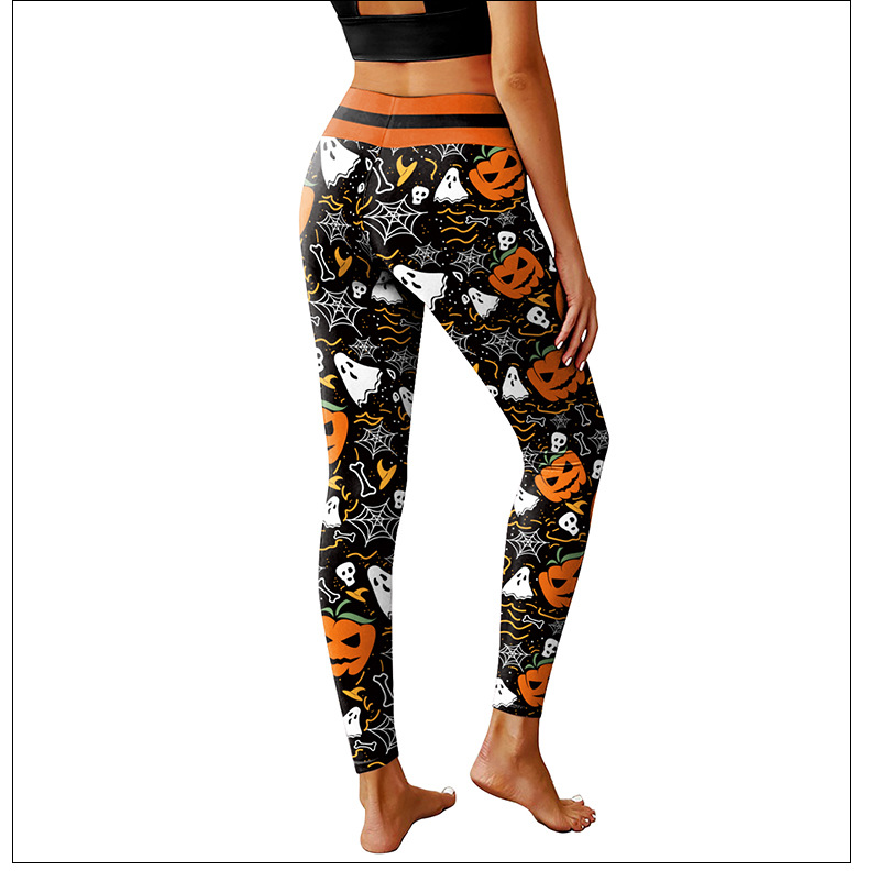 Women s Pumpkin Cartoon Pattern Leggings nihaostyles wholesale halloween costumes NSNDB78811