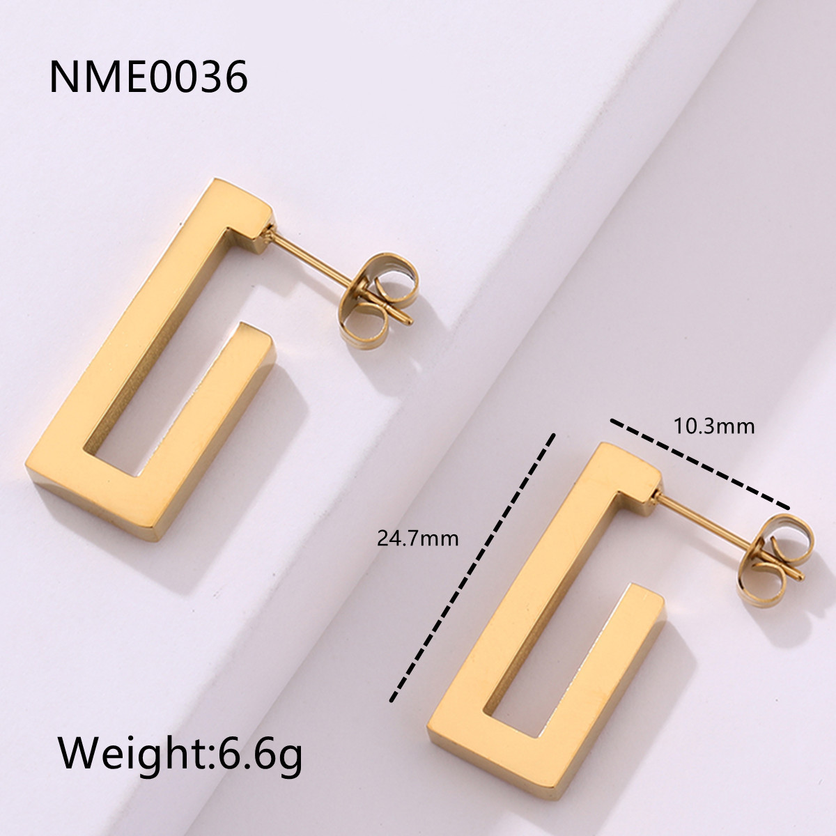 10g Weight Earrings Classification 1 Pair Quantity Daily, Shopping Occasion Stainless Steel Material Geometric, Heart Shape Pattern Women's Gender Plating Design Retro Style 1 Pair Retro Lady Geometric Heart Shape Plating Stainless Steel Earrings 3