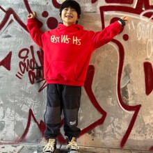 26春节款 男女童宝宝连帽加绒卫衣 儿童过年氛围感卫衣