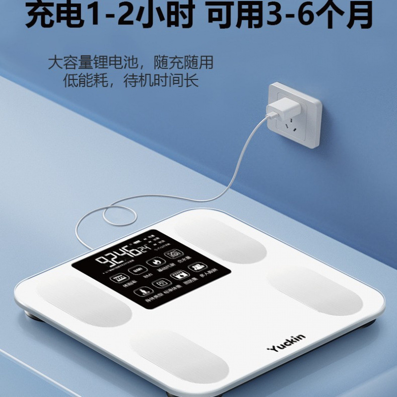 Body Weight Scale Household Small Digital Scale High-Precision Rechargeable Body Fat Scale Household Body Scale Bluetooth Discount Huirui