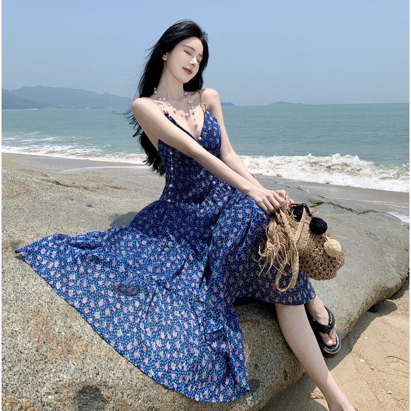 Blue slip dress from Yunnan province