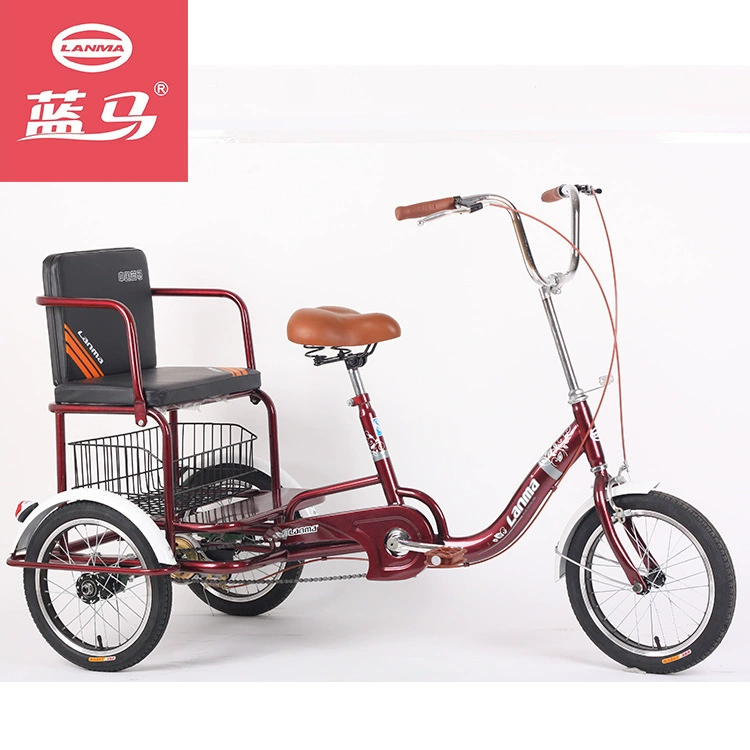 Прямые продажи с фабрики Blue Horse оптом 16inch Трехколесный велосипед для пожилых людей с сиденьем для взрослых с педалью