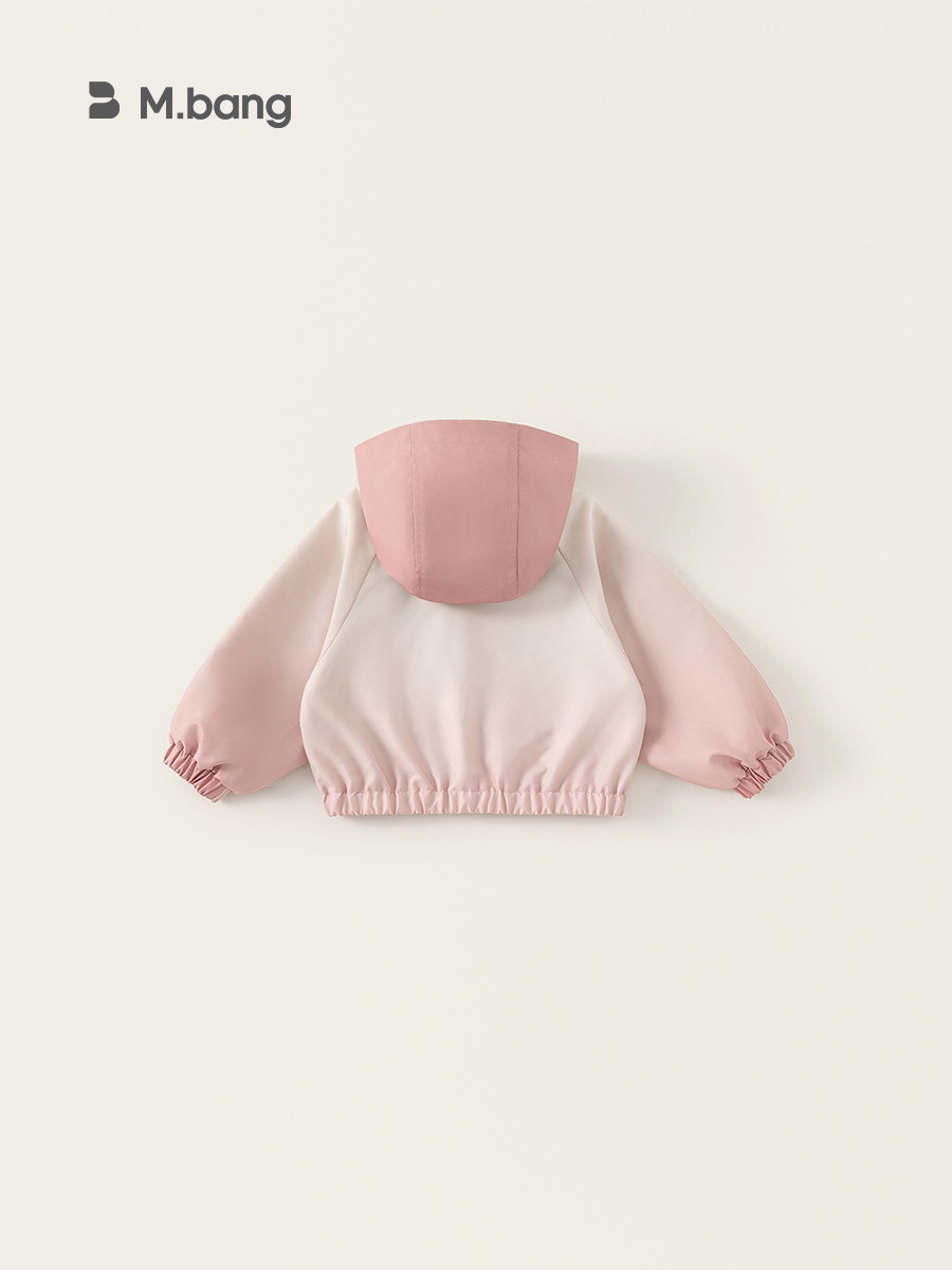 Youbao ropa para niños chaqueta para niñas 2025 primavera nuevo estilo para niños estilo occidental degradado cardigan chaqueta con capucha para mujer