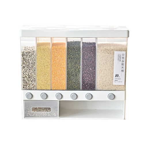 Five-Gu Malt Storage Box Kitchen Wall-Hanging Multi-Function Rice Bucket Kitchen Grain Storage Rice Bucket Sealed Can Rice Box