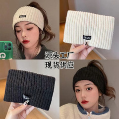 女性用ヘアバンド秋冬ニット両用ヘアバンド