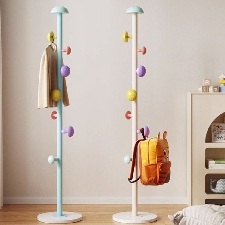 Mushroom Clothes Hanger Dopamine Clothes Hanger Colorful Mushroom Storage Rack Living Room Floor-Standing Coat Rack Kidsren's Room Clothes Rack