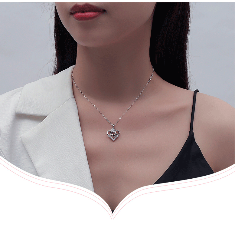 Sweet Letter Heart Shape Sterling Silver Plating Inlay Artificial Gemstones Pendant Necklace display picture 1