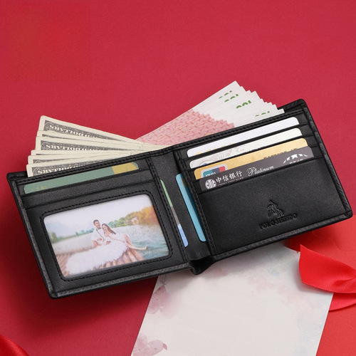 Official Paul wallet men's top grain leather genuine leather business wallet high-end luxury leather wallet men wholesale 