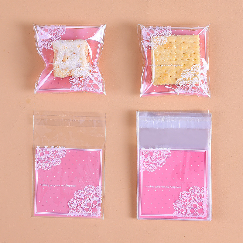 Navidad auto-Sellado bolsa pegajosa copo de nieve bolsa de embalaje crujiente máquina de sellado bolsa Año Nuevo leche azufaifo Galleta de vaca papel de embalaje azúcar