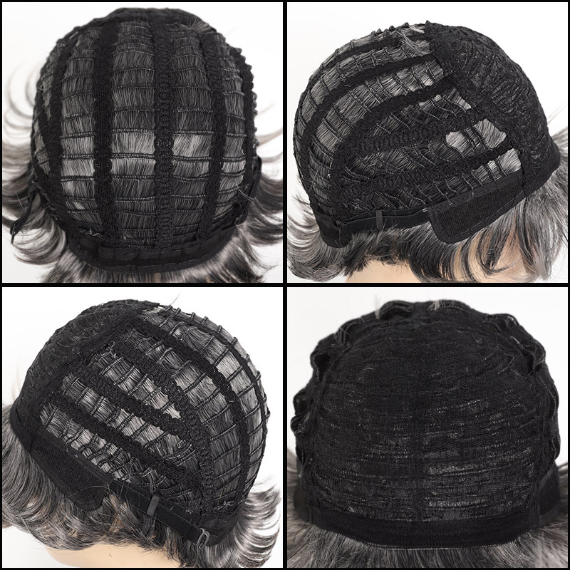 Parrucca sintetica donna capelli corti ricci effetto naturale_voghion.com