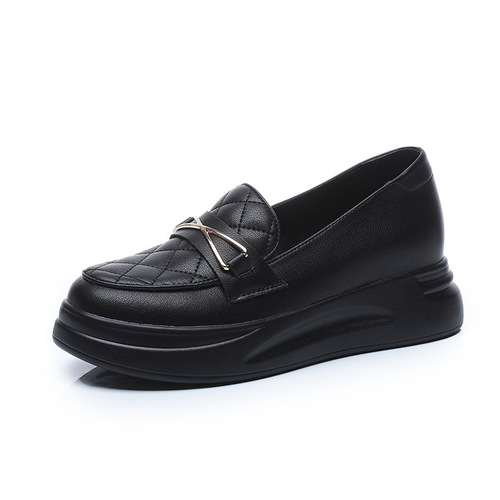  Spring New Inner Increased Loafers Women's Genuine Leather Mary Jane Women's Shoes Small Leather Shoes Nurse Shoes YH812