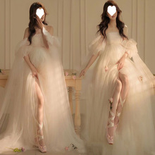 影楼孕妇写真服装新款孕妈主题婚纱摄影服仙气少女艺术拍照连体裙