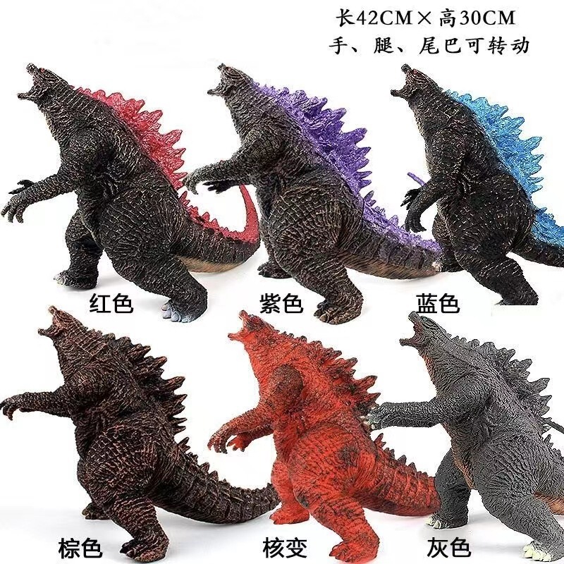 Nuclear Energy Red Lotus Three-Headed Dragon Movie Toy Figure Soft Plastic Monster Mechanical Dinosaur Toy Wholesale Display Item