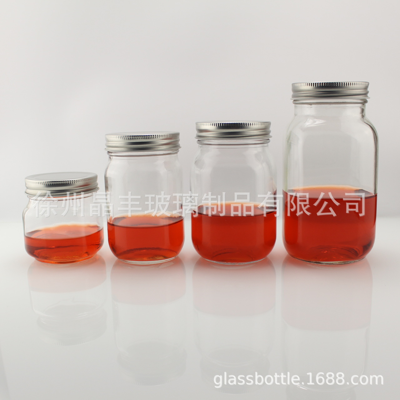 250ml350ml500ml750ml方形玻璃梅森罐宽口玻璃罐果酱瓶干果玻璃罐