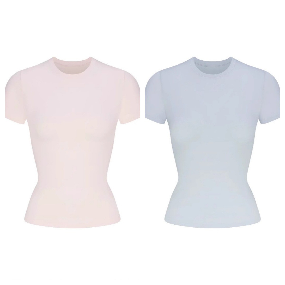 Skims Kardashian New Color Fits Everybody Sweetheart Lover High Elastic Slim Bottoming Shirt Short-Sleeved T-Shirt