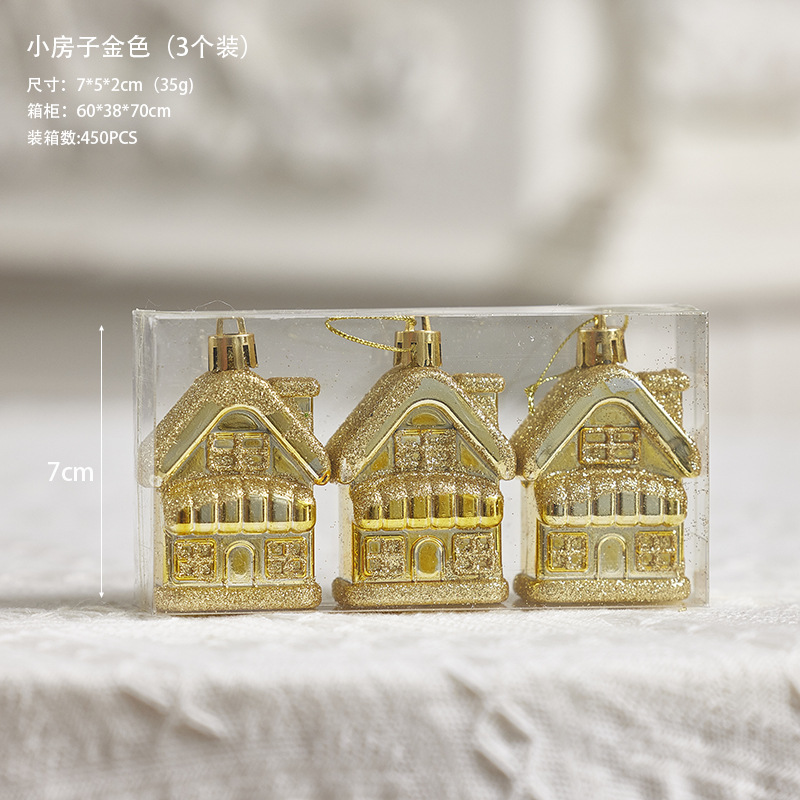 Navidad dorada bola blanca decoración de árbol de Navidad colgante colgante colgante dibujado a mano bola de color transparente decoración de Navidad