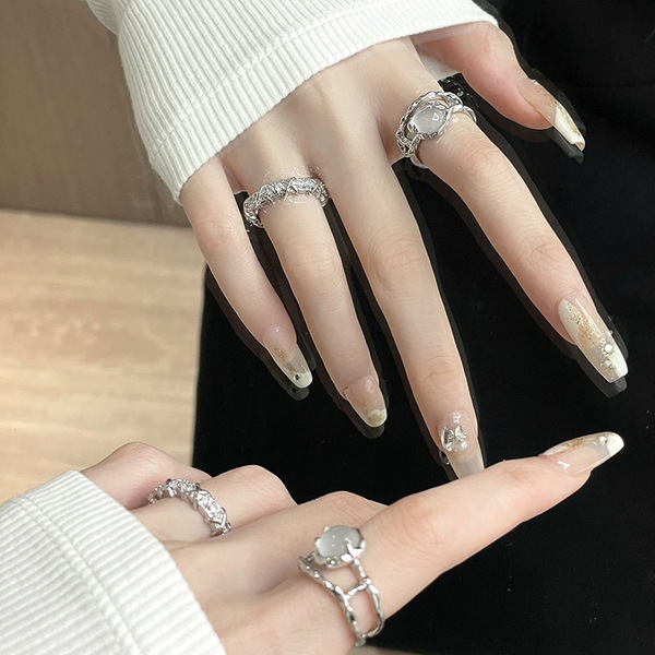 Small design ring with stone with zircon girl's
