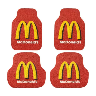 Universal Car Floor Mats with Cute Cartoon Designs, Anti-Dirt and Easy to Clean, Can Be Cut to Size, Suitable for Car Interiors (Avtomobil döşəmə paspasları) - red-maimai-silk-circle-floor-mat-4-piece-set-universal-size-4-piece-set-silk-circle