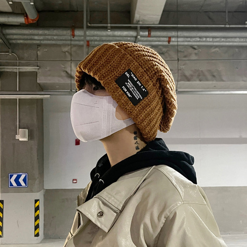 Men's Autumn/Winter Trendy Knitted Wool Hats for Couples – Unisex, Warm, Versatile, and Perfect for Big Head Sizes