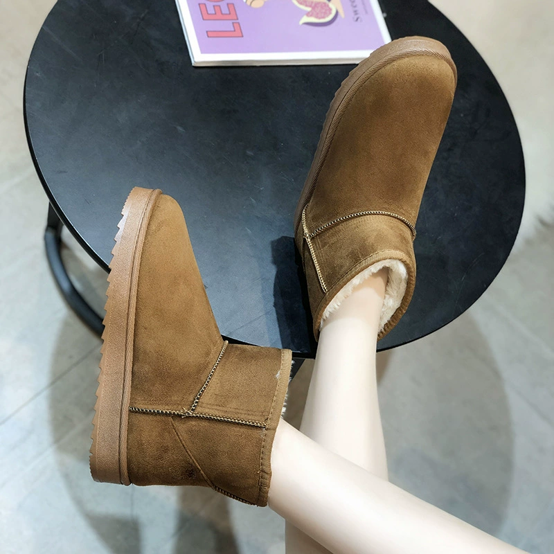 Зимние флисовые балетки 2025, балетки 5825, большие балетки, классические теплые хлопковые туфли для женщин, зимние ботинки на толстой подошве от производителя