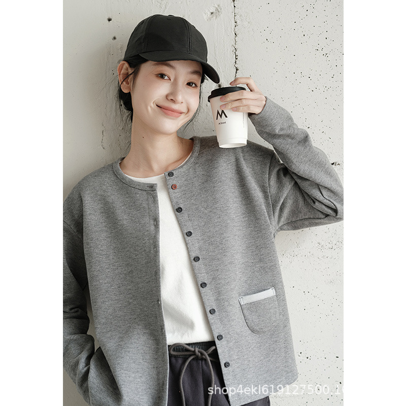 Double-sided Wool Tencel Air Layer Jacket Women's Spring and Autumn 2025 Spring All-match Sweater Cardigan Long-sleeved Jacket